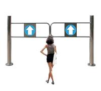 Automatic Closing Safety Swing Gate - Spring-Loaded Metal Security Door for Library and Warehouse Access