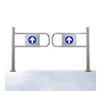 Automatic Closing Safety Swing Gate, Spring-Loaded Pedestrian Transfer Door, One-Way Entrance Design, Left, Right Opening Choices, for Supermarkets Libraries Malls Warehouses(Double,90x100cm)