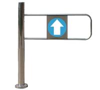 Automatic Closing Stainless Steel Security Barrier Blue 70 x 97 cm One-Way Pedestrian Access Gate Ideal for Government Buildings & High-Security Areas