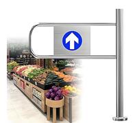 Automatic Closing Swing Gate - Stainless Steel One-Way Door Spring-Loaded Safety Gate for Entrances Porches Shopping Malls & Playgrounds - 90x100cm - Safe & Stable