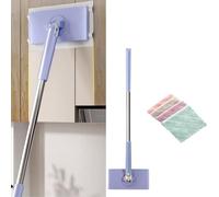 Automatic Cloth Changing Mini Mop, 360° Rotating Sweeper Mop with Self-Squeeze Design, Mini Mop Cleaner for Floors, Walls, and Windows, Hands-Free Dust Mop for Bathroom and Kitchen (Purple1)