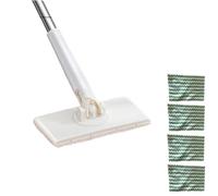 Automatic Cloth Changing Mini Mop, Foldable Microfiber Dust Rotating Flat Wet Wall Mop, Portable Mop Household Cleaning Tools (White, 93*8*16cm / 36.61*3.15*6.3 in)