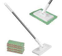 Automatic Cloth Changing Mini Mop, Hands-Free Cloth Changing Mops, Snap Grip Mini Mop with 360° Rotating Head, Disposables Dust Mops, Compatible with Towels & Disposable Wipes for Floor Wall Kitchen