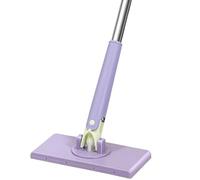 Automatic Cloth Changing Mini Mop with 5 cleaning cloths,360° Rotating Hand Wash Free Flat Mop,Versatile Dust Mops for Bathroom, Kitchen and Floors (Purple)