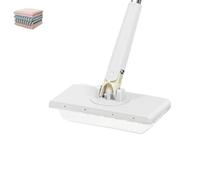 Automatic Cloth Changing Mop, Hands Free Mini Mop with Automatic Cloth Changing & 360° Rotating Head, Zero Touch Snap Grip Mini Mops, For Bathroom Home Kitchen Cleaning (White, 90cm)