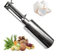 Automatic Coconut Peeler Machine, Sugarcane Scraping Tool with Widened Protective Cover, Adjustable Thickness, 8-Hour Working Time for Pumpkin, Taro, Pineapple