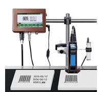Automatic Coding Machine, 300DPI Industrial Inkjet Printer, 12.7mm/25.4mm Online Inkjet Printer, Automatic Inkjet Coding Machine, Supports 20+ Languages, for QR Code/Barcode/Label/Image/Date ,25.4mm