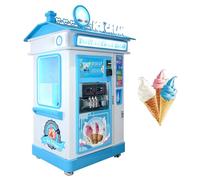 Automatic Coin-Operated Ice Cream Vending Machine, Soft Serve & Hard Ice Cream Maker for Quick Summer Desserts