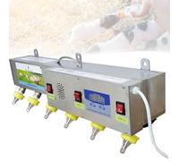 Automatic Constant Temperature Milk Feeder, 6 Nipple Feeding Station for Lamb and Piglet, Stainless Steel, Ideal for Farm and Ranch Use, with Sound Simulation
