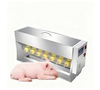 Automatic Constant Temperature Milk Feeder for Piglets, Stainless Steel with Sound Source Hole, 14 Nipple Silicone Feeding Station for Farms and Ranches