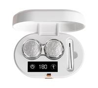 Automatic Contact Lens Cleaner - Rechargeable Ultrasonic Washer with Mirror 3 Timer Settings, Portable Compact Travel Case, Professional Lens Hygiene Maintenance, Daily Cleaning Device | Efficient Was