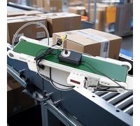 Automatic Conveyor Belt, 10cm Width, Cargo Transport System with Speed Adjustment, Forward/Reverse Function, Automatic Counter for Efficient Product Movement