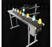 Automatic Conveyor Belt with Intelligent Inkjet Printer, USB Graphics Import, Single Code per Object, 30 M/min Speed for Efficient Product Labeling