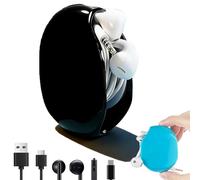 Automatic Cord Reel, Automatic Cord Reel for Phone Cords, 2026 Upgrade Retractable Extension Travel Cord Organizer for USB Cable Headset Cord Charger Cable (Black)