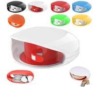 Automatic Cord Reel,Retractable Extension Travel Cord Organizer,Small Roll Winder Case,Portable Elliptic Reel for Phone Cords,for USB,Headphone,Data Cables,No More Tangled Cords (White)