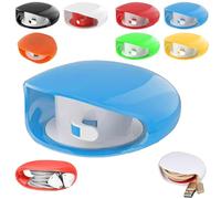 Automatic Cord Reel,Retractable Extension Travel Cord Organizer,Small Roll Winder Case,Portable Elliptic Reel for Phone Cords,for USB,Headphone,Data Cables,No More Tangled Cords (Blue)