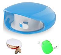 Automatic Cord Reel, Upgrade Retractable Extension Travel Cord Organizer, Small Roll Winder Case, Retractable Cable Reels Small Case for USB Cables (Blue)