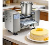 Automatic Crepe Machine for Crepes and Discs for Thousand Sheets, Crepe Maker with Thickness Regulation 0.4-1.2 mm, Temperature Control 150-200 °C, for Pastries 6 in