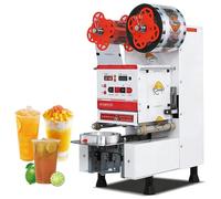 Automatic Cup Sealer Machine - Commercial Bubble Tea Sealing Machine, 600-800 Cups/H, Fits 90mm/95mm Cups, Max Height 20cm for Smoothies, Coffee & Milk Tea