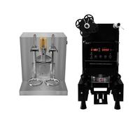 Automatic Cup Sealing Machine 500W & Bubble Tea Shaker Double Frame 400 r/min 350 - 1000ml Timer 6 - 120 Seconds 500-650 Cups/H Plastic Paper 90/ 95mm Diameter FREE Film Roll & 2 700ml Plastic Shakers