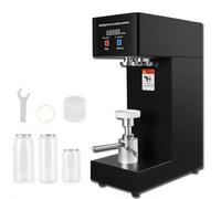 Automatic Cup Sealing Machine,with Counter & LCD Display, 2.2” Dia. & 5.5”-8.3” Height Tin Can Seaming Closing Capping Machine,Ideal for Juice, Bubble Tea, Beer,Black