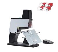Automatic Desktop Stapler with Foot Switch and Staples, 9-Strength Binding, 40-Sheet Capacity, Flat Stitch Saddle Stapler for Office and School Use