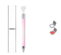 Automatic Diamond Art Pens-Diamond Painting Pen Refillable New Upgrade Art Pens, Painting Pens with Wax for Art Nail DIY Craft (Pink and white,1pcs)