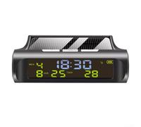 Automatic Digital Car Clock and Thermometer with Solar Power Support, Various Mounting Methods for Optimal Use