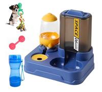 Automatic Dog Cat Feeder and Water,Dispenser Gravity Food Feeder and,Waterer Set with Pet Food Bowl for,Small Medium Dog Puppy Kitten with A Dual-use cup1;Pet toys2.4PCS