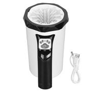 Automatic Dog Cleaner, Rechargeable Portable Pet Washer with Soft Silicone Bristles, Two - Way Rotating Mode for Large Dogs, ABS Body, 6.3 x 4.5 x 7.1 Inches (Black and White)