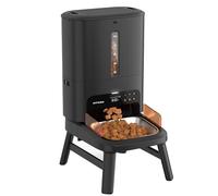 Automatic Dog Feeder for Large Breed - 15L/ 64 Cups Anti-Clog Dog Food Dispenser for 2-23mm Kibble, Elevated Stand, Large Food Tray, Dual Power, Up to 50 Portions 6 Meals Per Day, Keeps Fresh