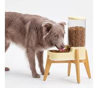 Automatic Dog Feeder with Stand - Elevated, Raised Dog Feeder Bowl Dispenser with Tailored-Fit Wooden Holder, Removable, Easy to Clean, Non-Wobble Design - ZPirates Brand USA