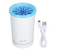 Automatic Dog Paw Cleaner, Dog Paw Washer Automatic USB Charging Soft Bristles Portable Electric Pet Foot Cleaner, Dog Paw Washer Cup Dog Foot Cleaning Machine for Dogs Cats Muddy Claws(S White Blue)