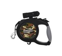 Automatic Dog Retractable Leash With LED Light Extendable Large Pet Lead Strong Pets Traction Rope, Compatible For Big Dogs Outdoor Walking(Coffee)