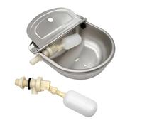 Automatic Dog Water Bowl, 304 Stainless Steel Livestock Waterer with 2 PCS Float Valve for Horse Cattle Goat Sheep Dog, Farm Grade Sheep Water Trough Bowl