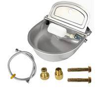 Automatic Dog Water Dispenser Large Capacity Dispenser for Dogs Stainless-Steel Outdoor Pet Waterer Feeder, Outdoor Trough for Poultry, Goat, Small Livestock