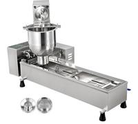 Automatic Donut Machine, 3000W Commercial Doughnut Maker with 7L Hopper, Single Row, Stainless Steel, 3 Molds, Adjustable Time & Temp for Frying