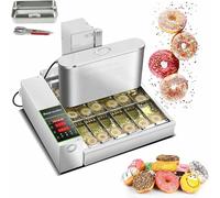 Automatic Donut Machine, 4/6 Rows Stainless Steel Fryer with Intelligent Control Panel, Commercial Equipment for Street Food, Auto Flip Function