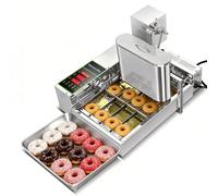 Automatic Donut Making Machine, 1800pcs/h Commercial Donut Fryer with Intelligent Control Panel and 5.5L Hopper, Auto Flip & Adjustable Thickness 4 Rows