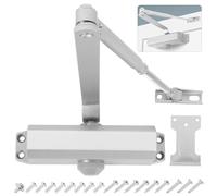 Automatic Door Closer, 3 Spring Hydraulic Closure Suitable for Residential and Light Commercial Use, Quiet and Soft Door Closer, Door Weights 99~143 Lbs Easy Install (Silver)