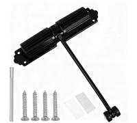 Automatic Door Closer Garden Gate - 1 Piece Stainless Steel Spring Loaded Door Closer, Door Closer with Screws and Adjustment Lever for Indoor and Outdoor Use for Room Door, Office, Garden Gate (Black
