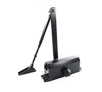 Automatic Door Closer Grade 2 - Heavy Duty Hydraulic Door Closer with Adjustable Arm for Commercial & Home Use - Fire-Rated, Aluminum Alloy, White Finish