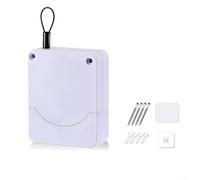 Automatic Door Closer Uniform Closing Damping Buffer for Sliding Aluminum Alloy Doors ABS Stainless Steel 800g Tensile Force 1.5m Wire Black White Space-Saving Quiet Device (white)