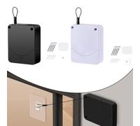 Automatic Door Closer with 1200g Tension and .5m Stainless Steel Wire, Uniform Speed Damping Buffer for Screen, Sliding, Glass, Wooden, Office or Bathroom Door(Black)