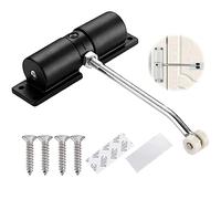 Automatic Door Closer, Zinc Alloy Safety Spring Door Closer Adjustable 30 kg Closing Door Hinge (Black)