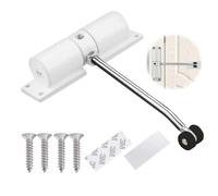 Automatic Door Closer, Zinc Alloy Safety Spring Door Closer Adjustable 30 kg Closing Door Hinge (White)