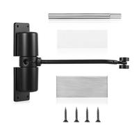 Automatic Door Closers for Interior Doors, Adjustable Hydraulic Spring Door Closers, Spring Loaded Safety Self Closing Gate Hinges Stoppers for Commercial & Home, with Adjusting Rod and Screws