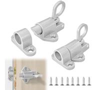 Automatic Door Latch 2 Pack, Spring Sliding Lock with Screws for Windows, Cabinet, Garden Gate, Animal Cage, Balcony/Wooden Door (Silver)