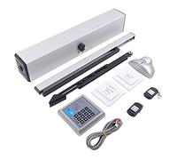 Automatic Door Opener/Closer, 50W Electric Gate Opener with Access Control, Sensor Remote Control, Push Button Swing Door Motor Door Opener, 120° Max. Opening Angle, Silver