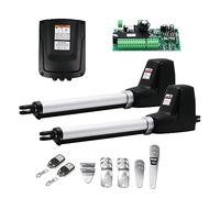 Automatic Door Opener Heavy Duty Dual Wing Electric Swing Gate Opener Kit Auto Dual Gate Motor Complete Hardware Kit for Swing, Driveway, Fence(KIT A)